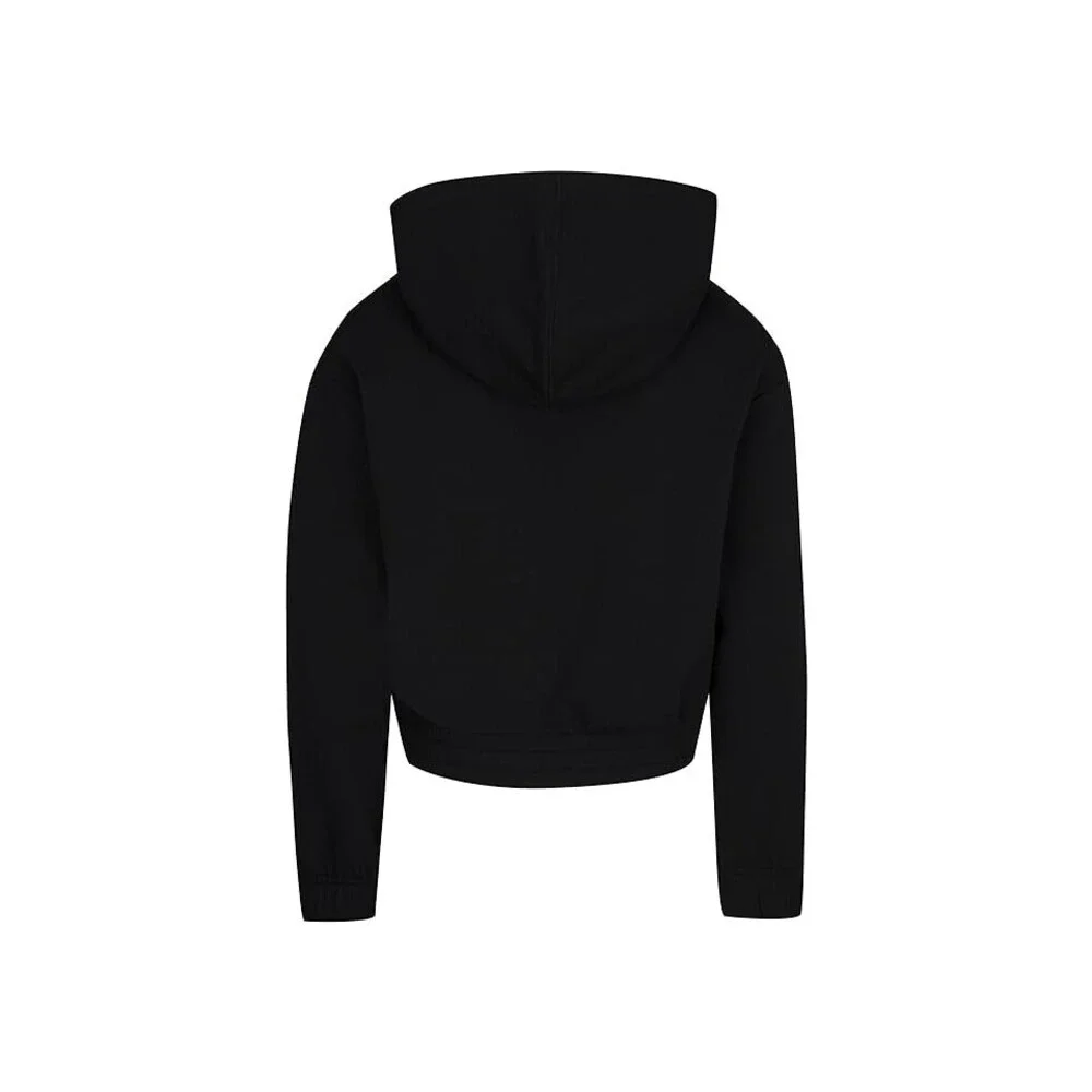 Converse Drop Shoulder Hoodie Kids Girls Large Black Full Zip Long Sleeve RED12